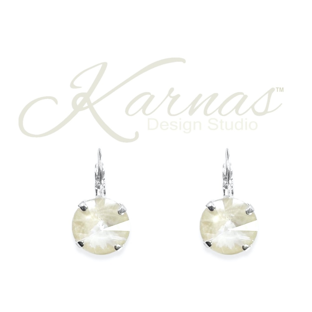 Linen Ignite 12mm Austrian Crystal Earrings by Karnas Design Studio